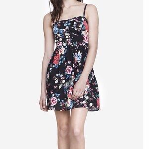 Express Floral Adjustable Spaghetti Straps Dress With Pockets Women’s Size Small